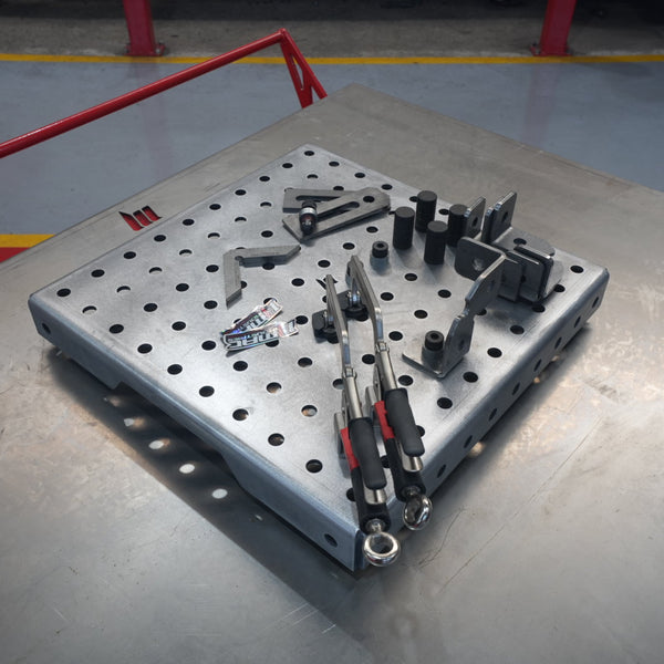 BASIC MiniPRO 520mm x 520mm - Welding Table + Starter Tooling Kit 1 - Portable Weld Jig Table 16D
