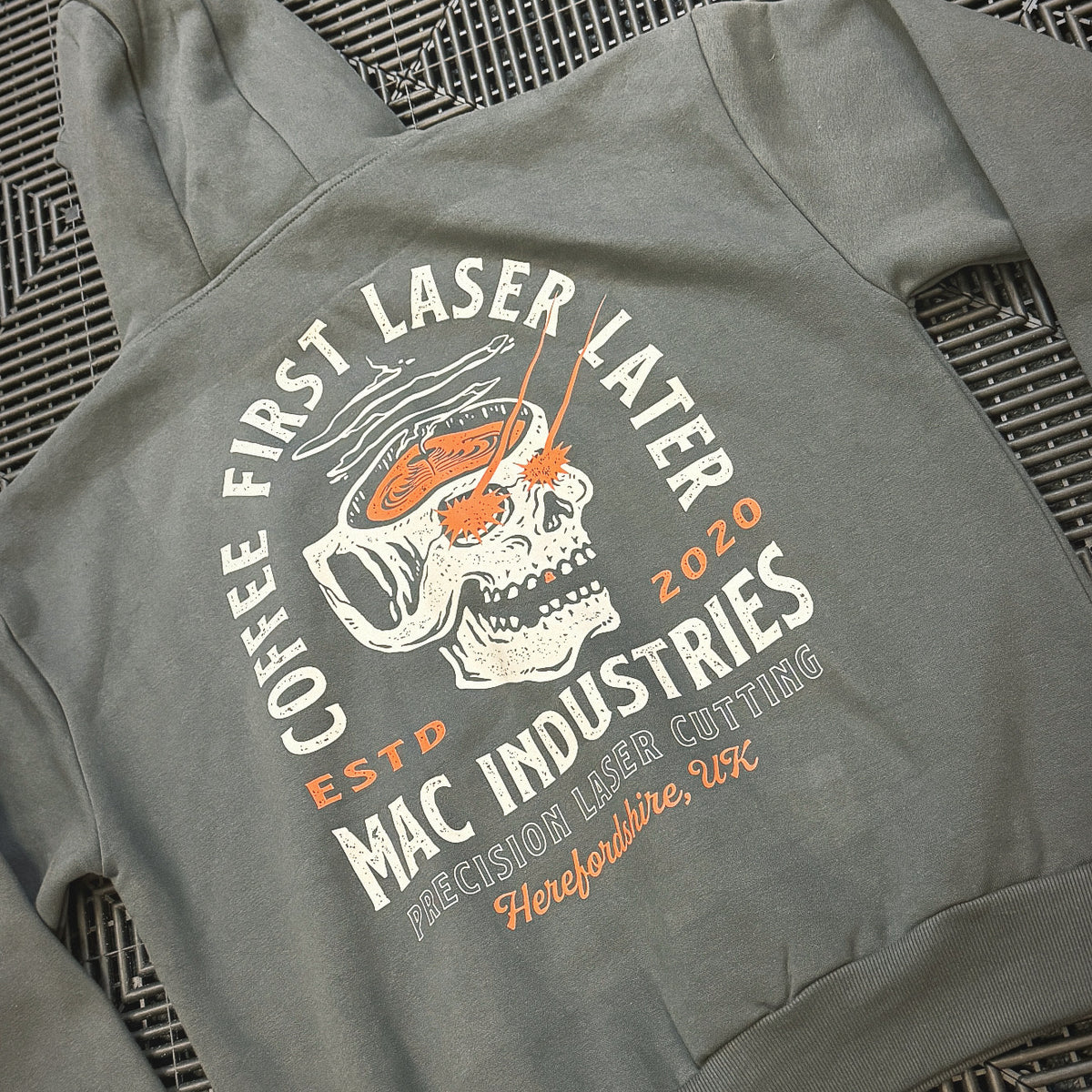 MAC - Coffee First Skull Hoodie - Unisex - Oversized Fit