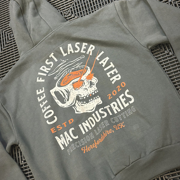 MAC - Coffee First Skull Hoodie - Unisex - Oversized Fit