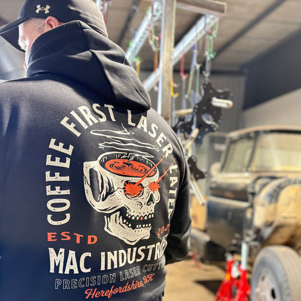 MAC - Coffee First Skull Hoodie - Unisex - Oversized Fit
