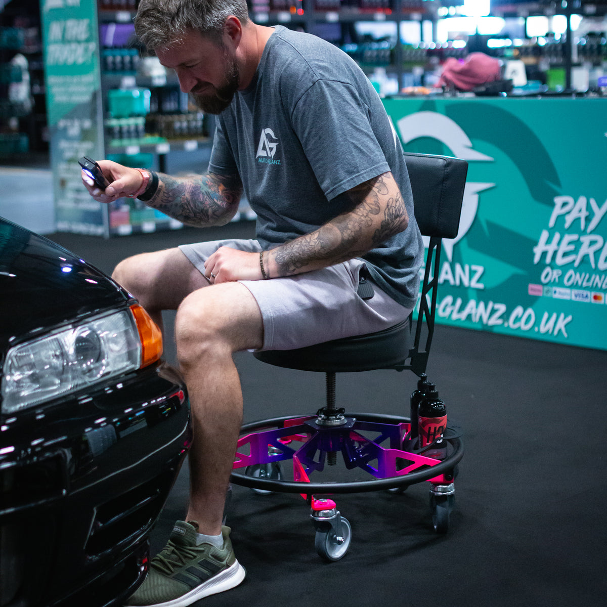 Helix Low Rider Adjustable Workshop Chair / Shop Stool - Made In Brita ...