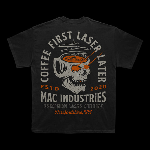 MAC - Coffee First Skull T-shirt - Unisex - Oversized Fit