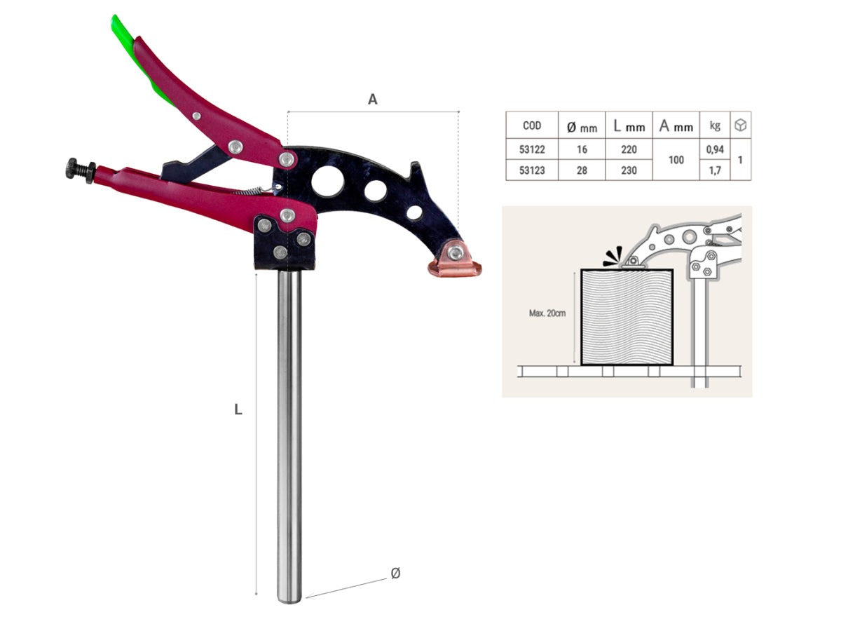 PIHER TGA 16D 28D PLIER CLAMP 200mm Weld Table Tooling