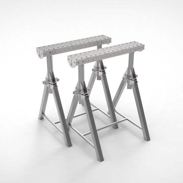 Pair of  PRO Horse - Adjustable Height 800- 1050mm Fabrication Horse Fixture Table Bench Rest