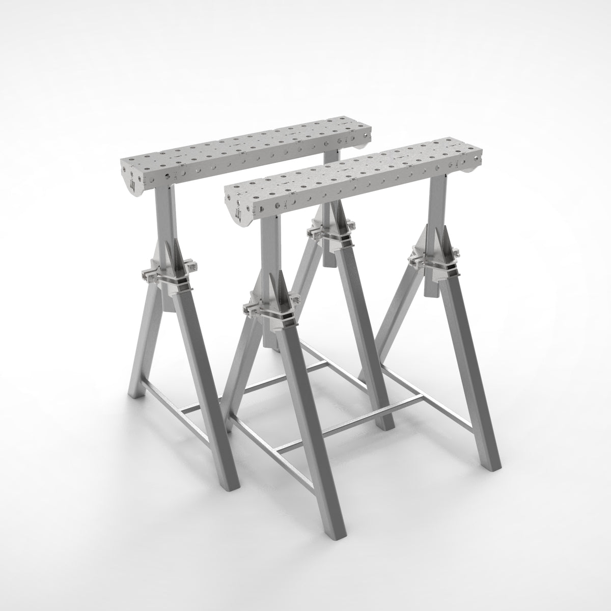 Pair of  PRO Horse - Adjustable Height 800- 1050mm Fabrication Horse Fixture Table Bench Rest