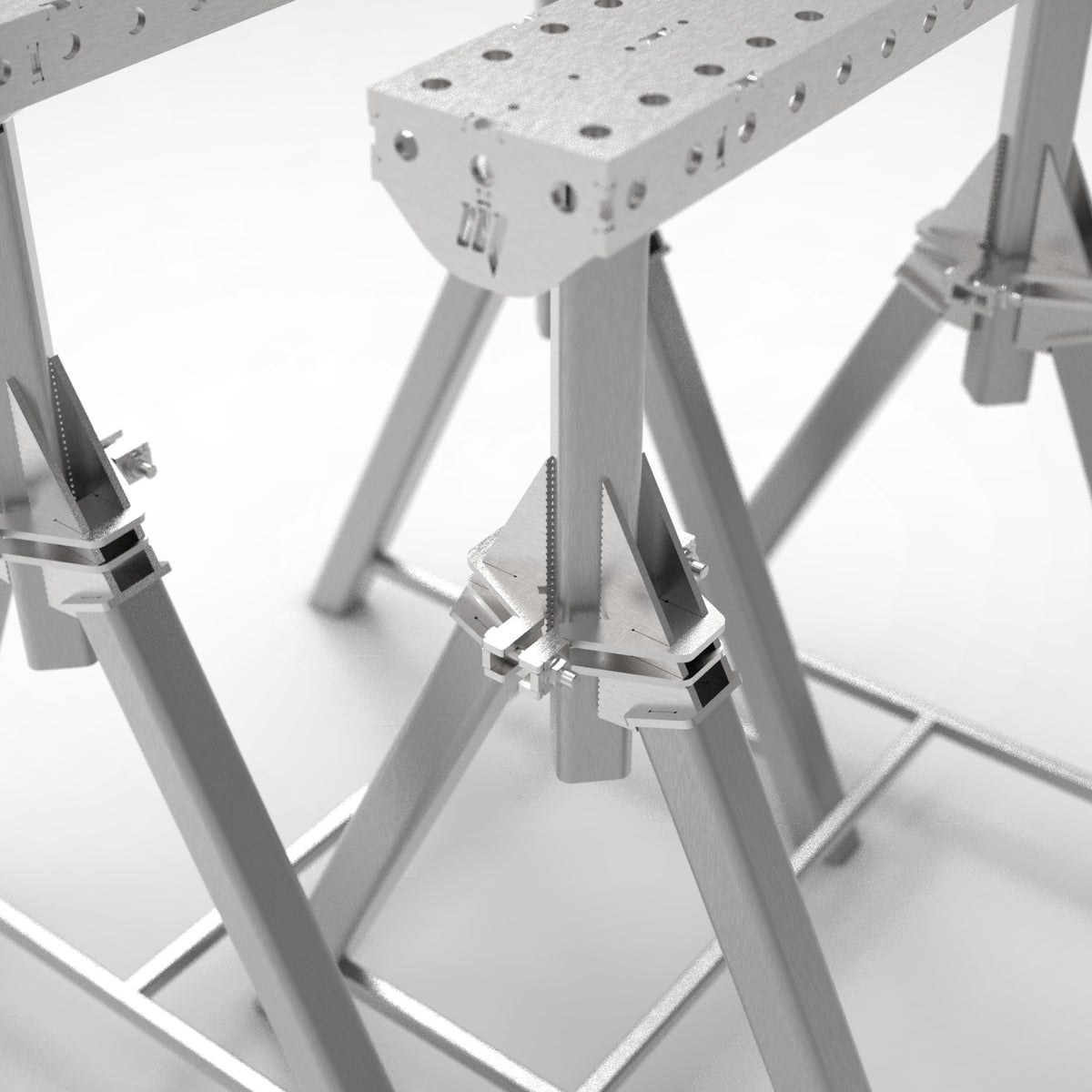 Pair of  PRO Horse - Adjustable Height 800- 1050mm Fabrication Horse Fixture Table Bench Rest