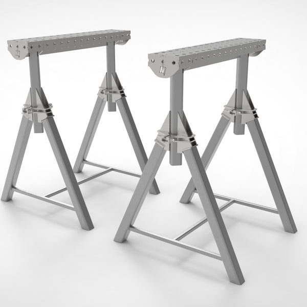 Pair of  PRO Horse - Adjustable Height 800- 1050mm Fabrication Horse Fixture Table Bench Rest
