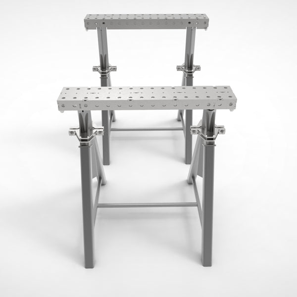 Pair of  PRO Horse - Adjustable Height 800- 1050mm Fabrication Horse Fixture Table Bench Rest