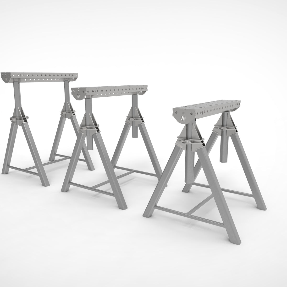 Pair of  PRO Horse - Adjustable Height 800- 1050mm Fabrication Horse Fixture Table Bench Rest
