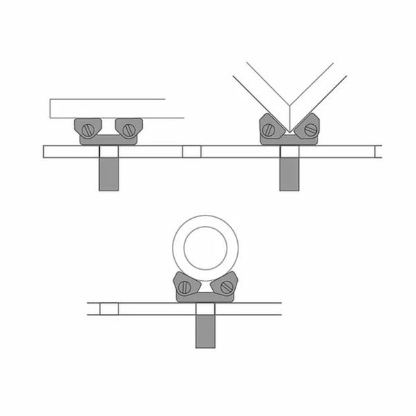 PIHER- 16D Adapter for Tube With Bar - Fixture Weld Table Piston Clamp Bar