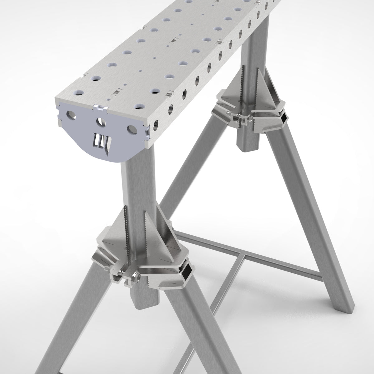 Pair of  PRO Horse - Adjustable Height 800- 1050mm Fabrication Horse Fixture Table Bench Rest