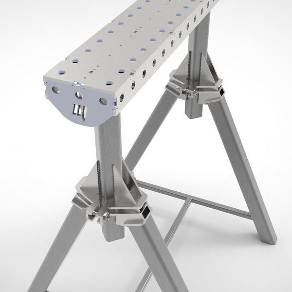 Pair of  PRO Horse - Adjustable Height 800- 1050mm Fabrication Horse Fixture Table Bench Rest