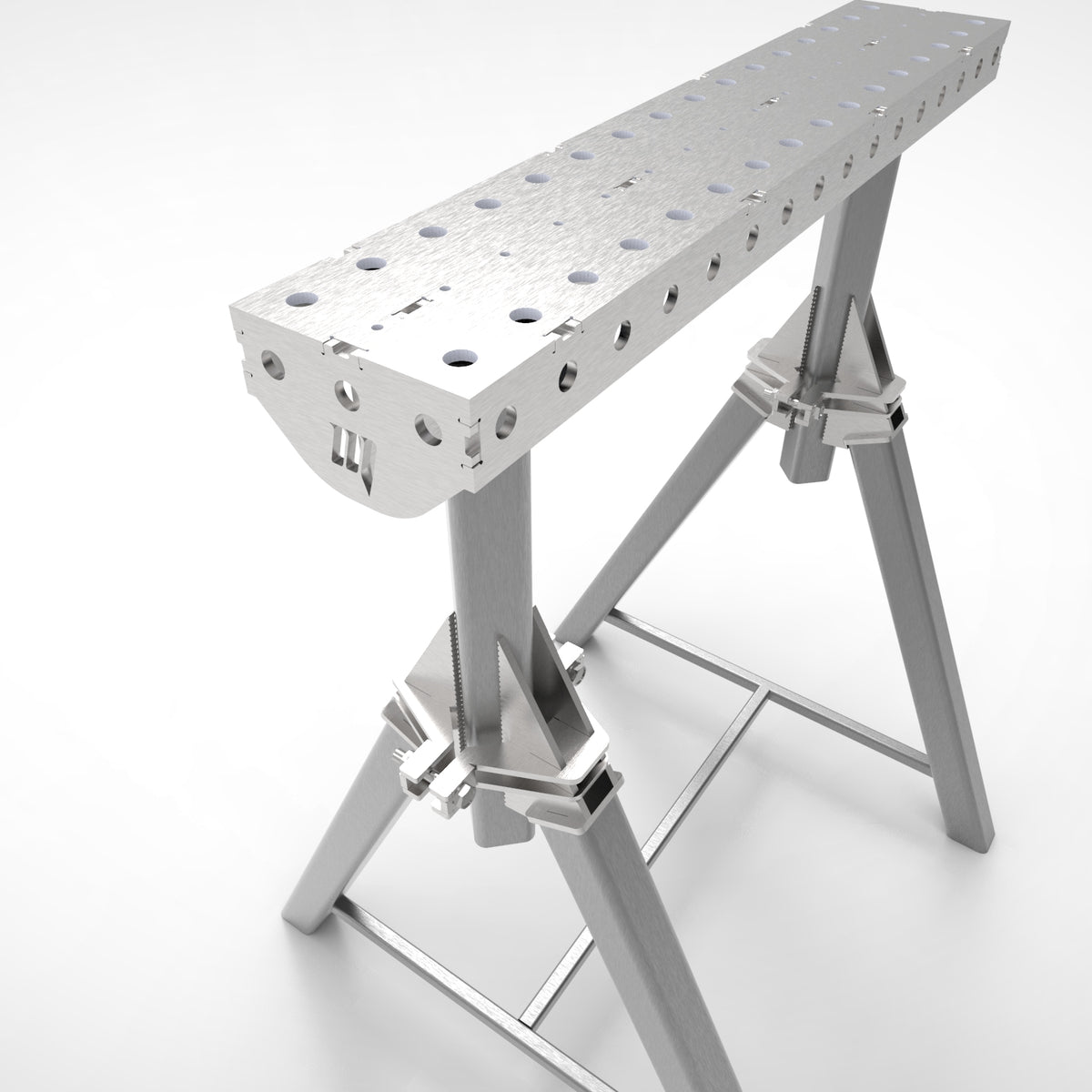Pair of  PRO Horse - Adjustable Height 800- 1050mm Fabrication Horse Fixture Table Bench Rest